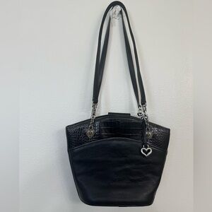 Brighton Black Shoulder Bag with Heart Accents